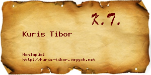 Kuris Tibor névjegykártya